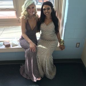 Purple prom dress and red prom dress